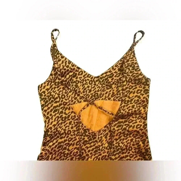 Evelyn Animal Print Tie Back Satin Dress, Size Small. - Picture 6 of 8